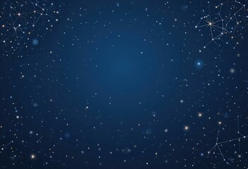 Fototapeta premium Modern Abstract Cosmic Digital Illustration Stars Constellations Deep Blue Background - Futuristic Website Background Technology Science Content