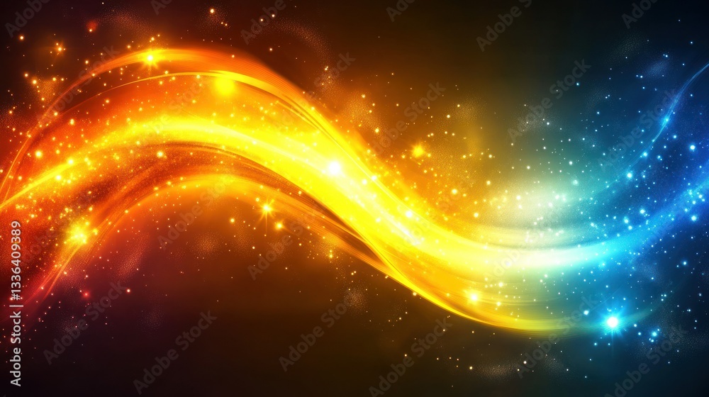 Aufkleber Abstract Swirling Light Forms Displaying Colors And Sparkling Effects