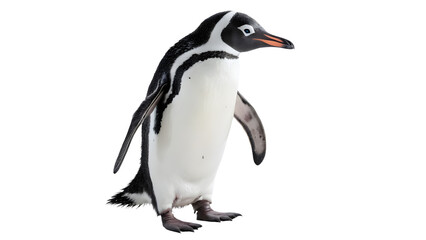 Obraz premium Charming Penguin Standing isolated on transparent background.