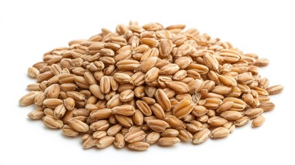 Wheat seeds, on a white background