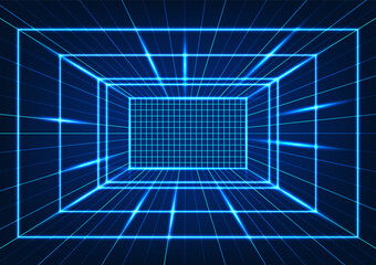 Technology background, square shape, arranged in a grid, conveying access to digital database through the network, vector illustration, poster, wallpaper.