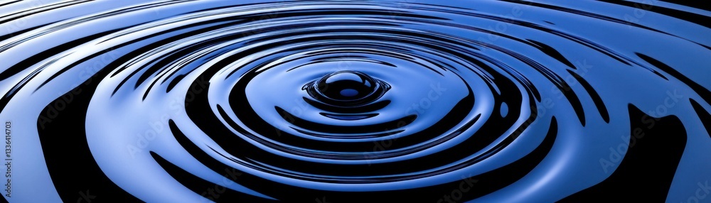 Poster a single drop creates concentric circular ripples across dark water
