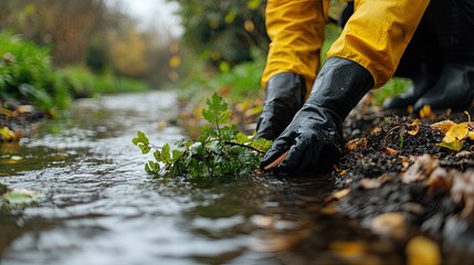 A River Being Cleaned by a Local Environmental Group, Reducing Pollution, Restoring Ecosystems, and Promoting Community-Based Conservation Efforts for Cleaner Waterways.