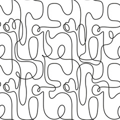 abstract doodle seamless pattern on transparent background 