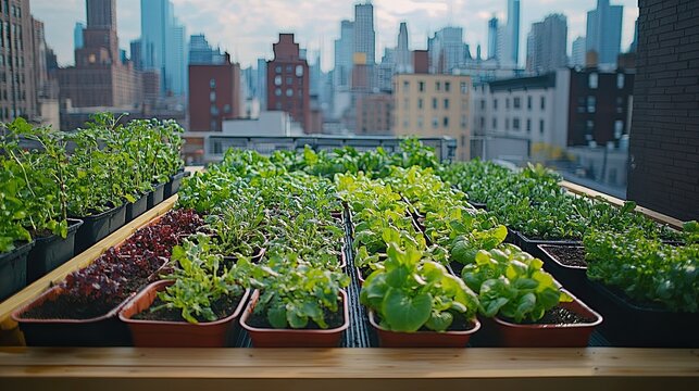 A Rooftop Farm Producing Food for Local Restaurants, Promoting Urban Agriculture, Local Sourcing, and Sustainable Farming Practices for Healthy, Fresh Produce.