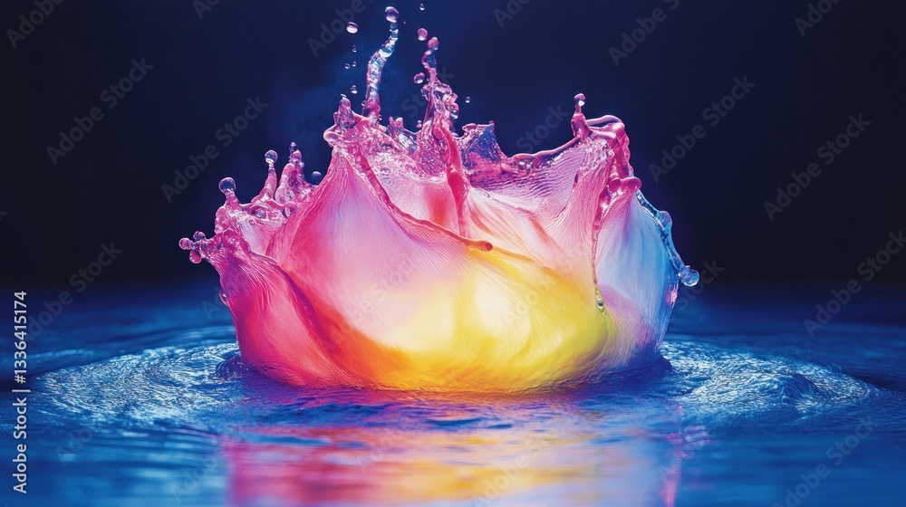 Fototapete a colorful water splash creating a beautiful abstract design display