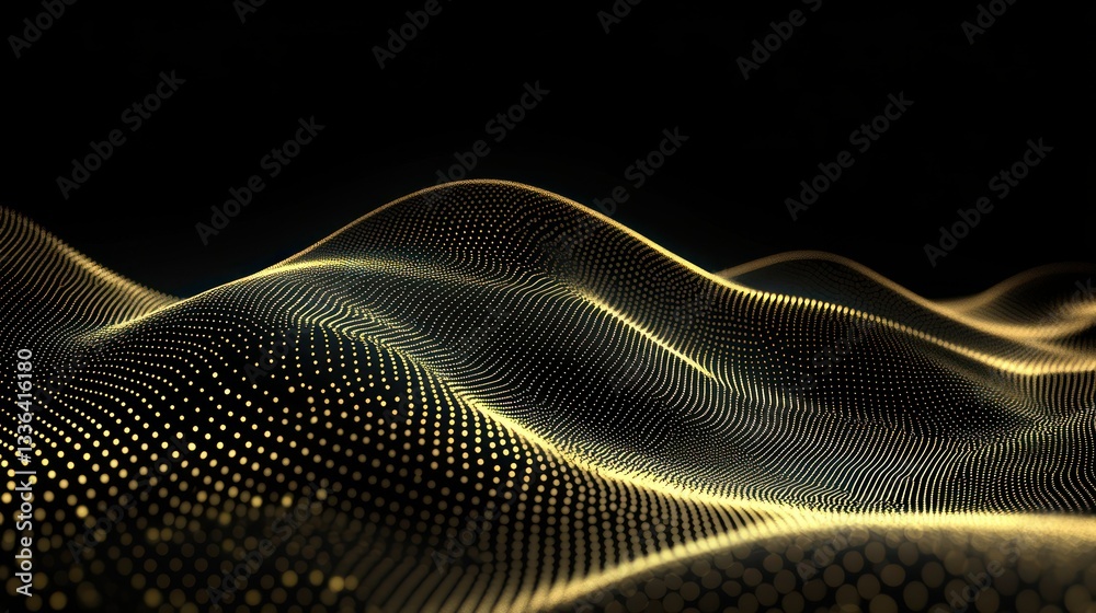 Poster An abstract and glowing digital display of connected dots