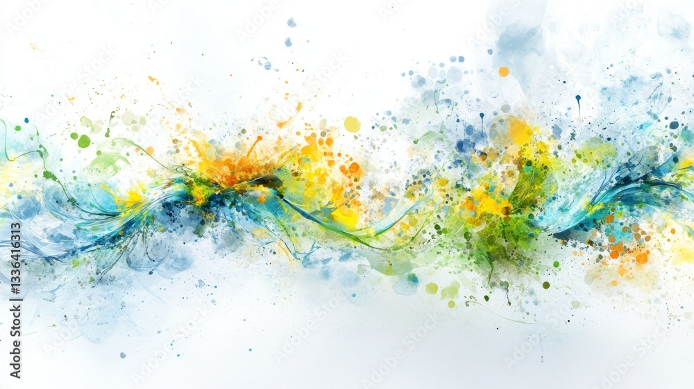 Poster a vibrant and colorful watercolor abstract design with different hues