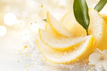 A clean illustration of a lemon peel spiraling upward, with sharp contrast and vibrant yellow tones for visual appeal