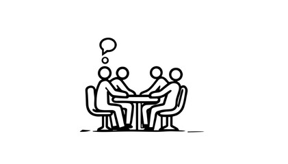 Group of people discussing ideas around a table