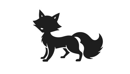 Obraz premium Dotwork Tattoo.Silhouette of a fox standing