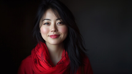 Naklejka premium A beautiful Japanese woman with an elegant smile