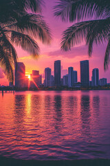 Obraz premium sunset over the city