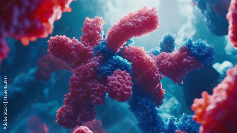 Poster a close up view of a cell biological structure