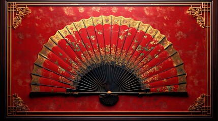 red chinese fan