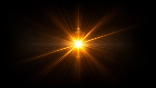 Beautiful light flares. Glowing streaks on dark background