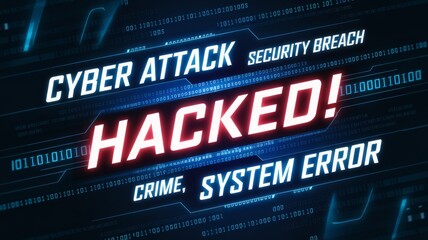 Fototapeta premium HACKED! Cybersecurity-Themed Digital Illustration Generative aI