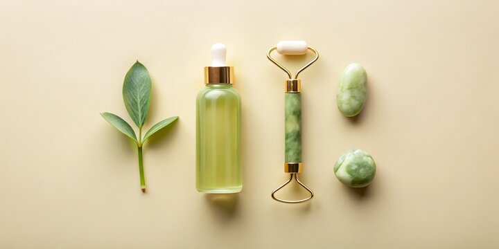 Luxury Care Week Flat Lay: Minimalist Wellness Concept with Copy Space - Powered by Adobe