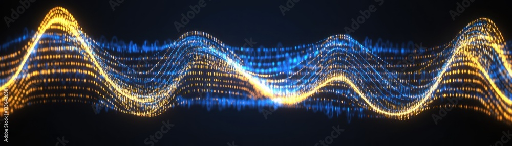 Poster Abstract representation of data streams with undulating wavy patterns