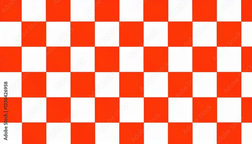 Aufkleber abstract red and white geometric checkered pattern with irregular pixel like distortions, modern digital art background
