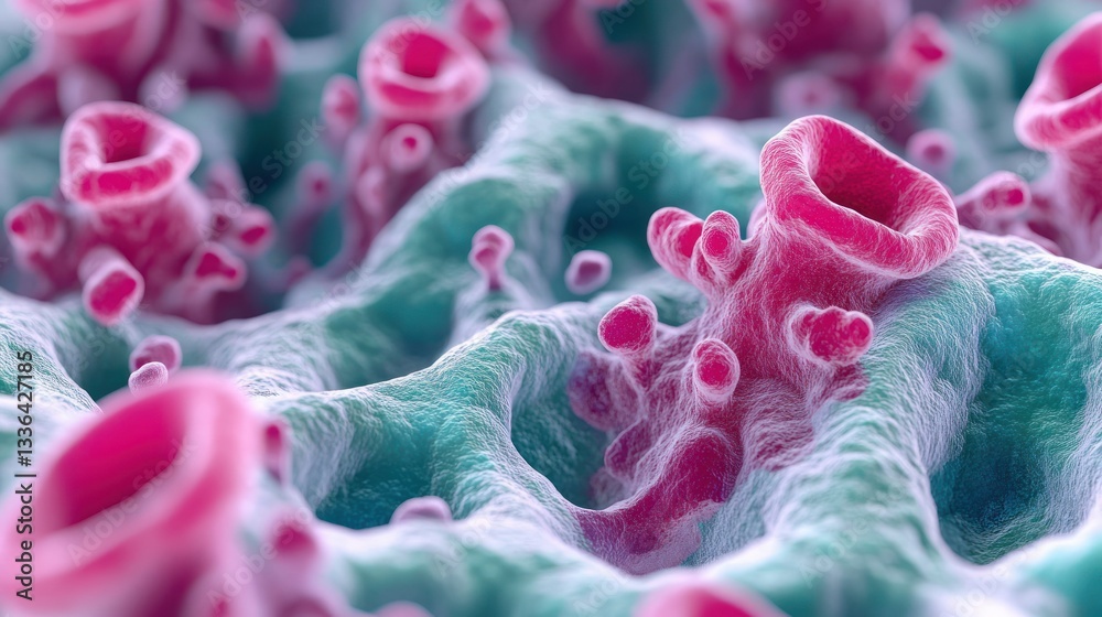 Aufkleber microscopic cellular structures exhibit details of a biological system in focus