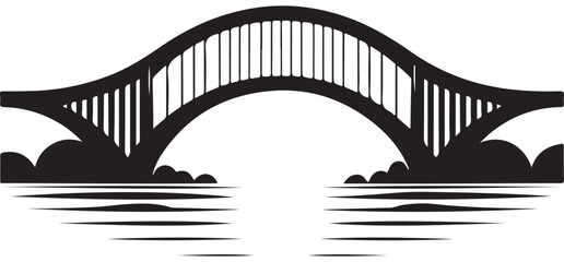 Arched bridge vector illustration architectural spanning structure graphic element