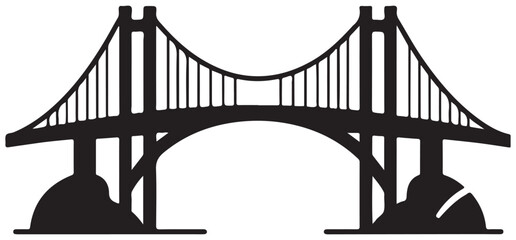 Silhouette Bridge Illustration Vector Graphic Design Template