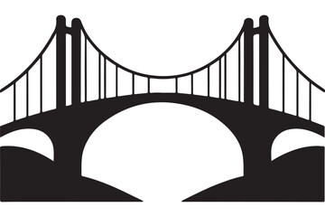Symmetrical Bridge Illustration Artwork Vector for Architectural and Design Projects