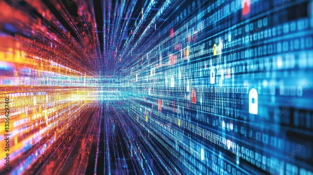 Poster Abstract data streams and security locks traversing a digital world