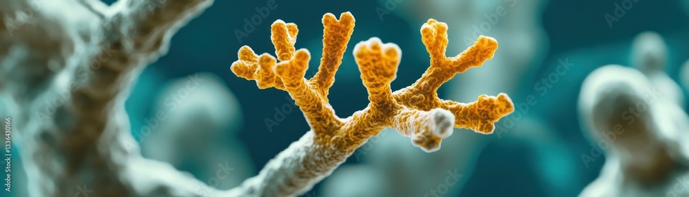 Poster Detailed view of a branching structure with orange color