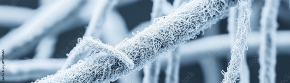 Poster Microscopic view of fibrous structures with detailed textures and shapes