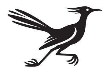 Roadrunner Vector Illustration Running Bird Silhouette Wildlife Design