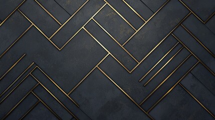 Black background with a repeating pattern of gold lines. the lines are arranged in a zigzag pattern, creating a geometric design. the gold lines are evenly spaced and run diagonally across the image.
