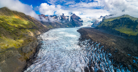 Svinafellsjokull glacier in Vatnajokull National Park. Iceland