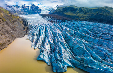 Svinafellsjokull glacier in Vatnajokull National Park. Iceland