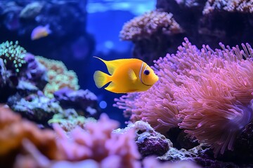                                        coral reef acts as a colorful and bustling network of fish with an assorted array of breeds and schools shaping a dynamic                                        