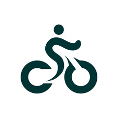 Silhouette of a cyclist riding a bicycle logo
