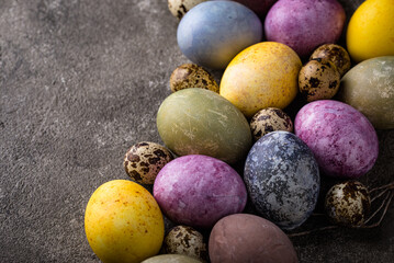Easter eggs painted with natural dye