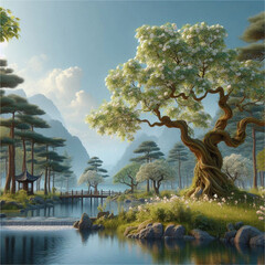 japanese garden in spring