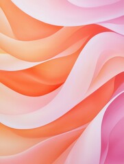 Obraz premium Abstract digital art piece with a pink and orange color scheme. the background is filled with wavy lines that create a wave-like pattern.