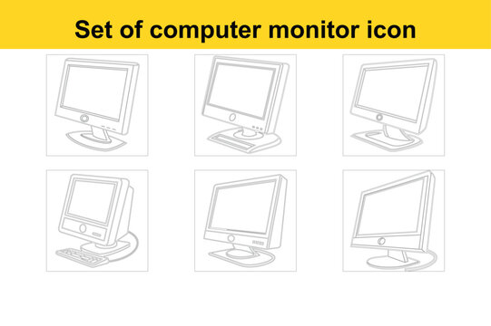 Minimalist computer icon for digital use