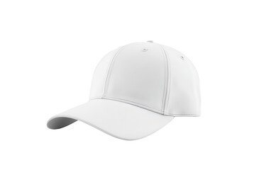 Fototapeta premium White Baseball Cap With Stitching Detail Isolated On White Background