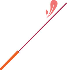 Sparkler with Colorful Sparks, A simple and clean illustration of a sparkler, with orange handle and colorful sparks flying off the tip.
