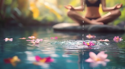 woman in spa in nature in Bali. Selective focus.