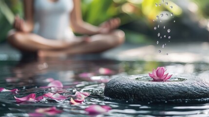 woman in spa in nature in Bali. Selective focus.