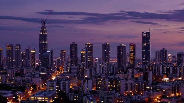 citry skyline at nsunset