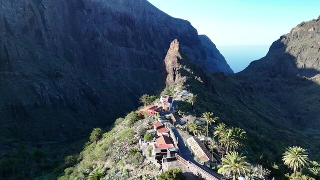 Experience breathtaking views of Masca village in Tenerife with stunning aerial perspectives of nature's beauty