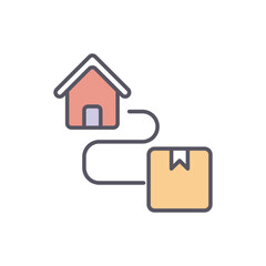 Home Delivery vector icon stock illustration