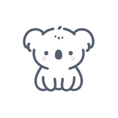 Fototapeta premium Koala illustration with cute expression on white background