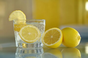 new lemon drink with fruit
